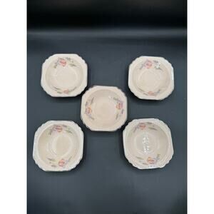 Royal China Sebring Ohio La Vogue Shell Pink Floral Design - 5 Pieces